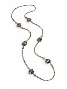 Vintage Robin Steele Two Tone Roman Coin Silver-Gold Medallion Necklace